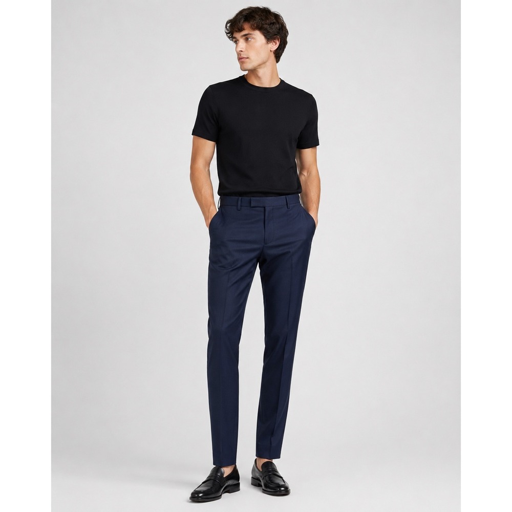 NWT The Kooples Men's Slim Twisted Wool Dress Pants Navy 100% Wool